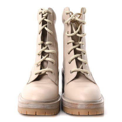 Hermes Calfskin Bridge Ankle Boots 37.5 Beige Grege 3 of 9