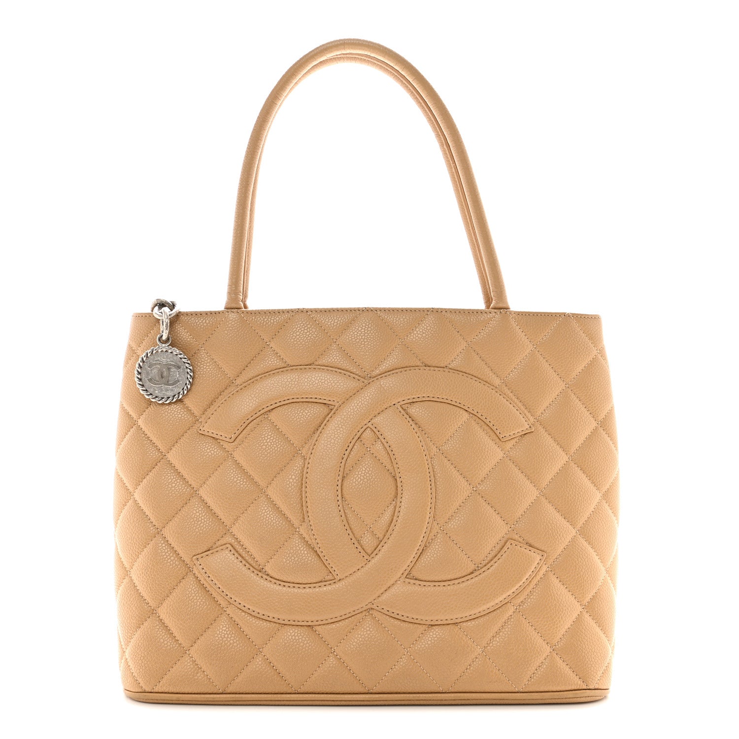 Chanel Caviar Quilted Medallion Tote Beige 1 of 12