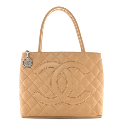 Chanel Caviar Quilted Medallion Tote Beige 1 of 12