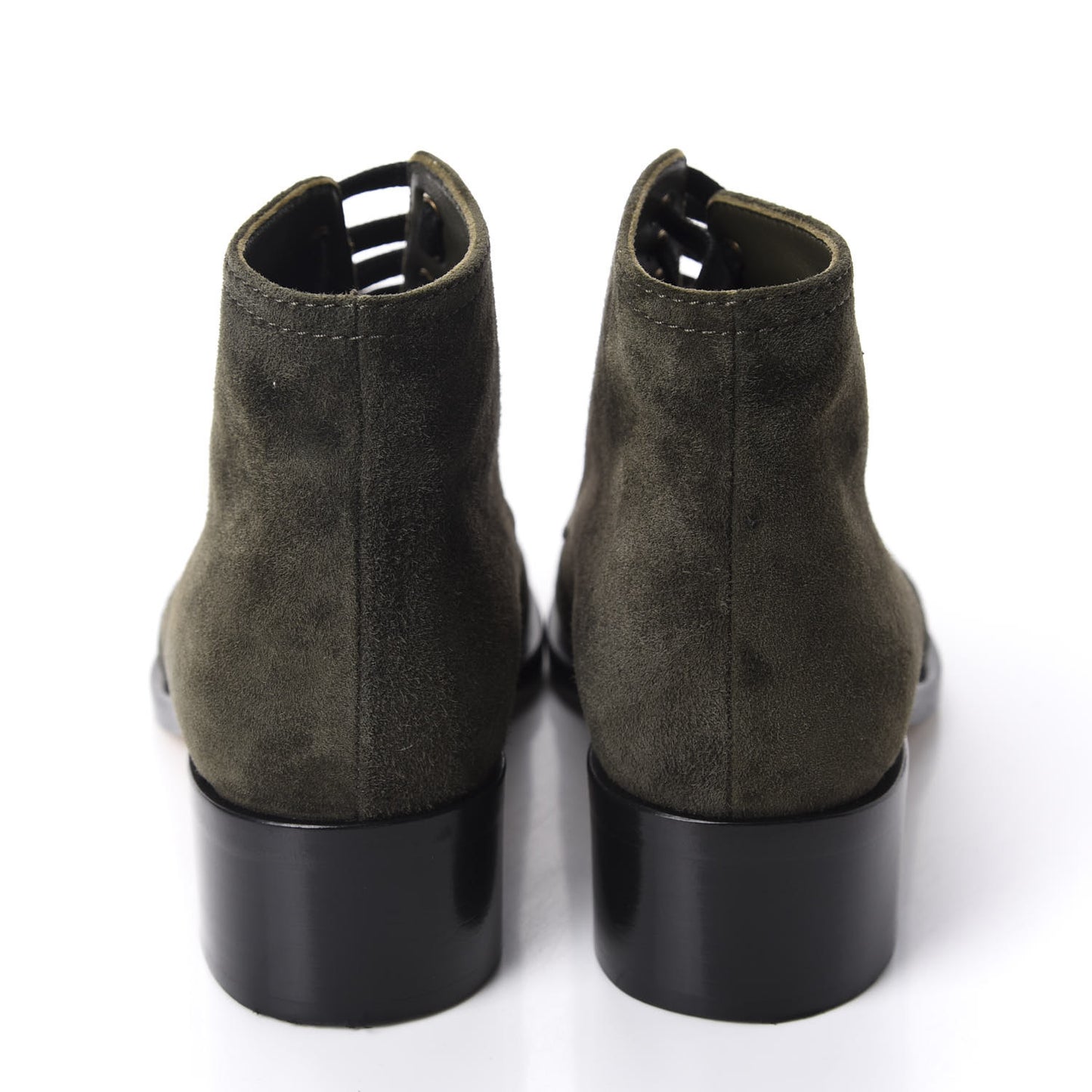 Suede Patent CC Lace Up Boots 35.5 Green