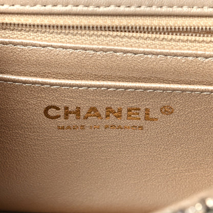 Chanel Tweed Quilted Mini Rectangular Flap Beige 6 of 10