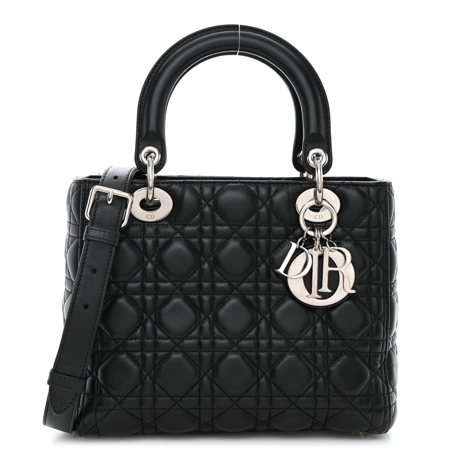Christian Dior Lambskin Cannage Medium Lady Dior Black 1 of 13