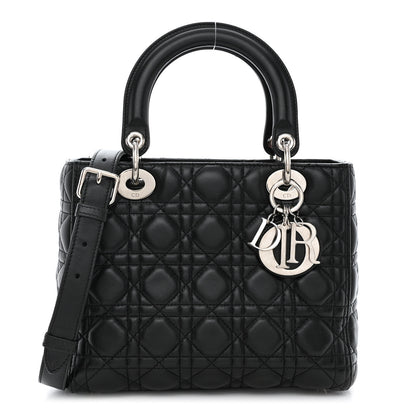 Christian Dior Lambskin Cannage Medium Lady Dior Black 1 of 13