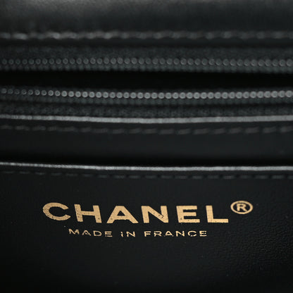 Chanel Lambskin Quilted Mini Top Handle Rectangular Flap Black 6 of 10