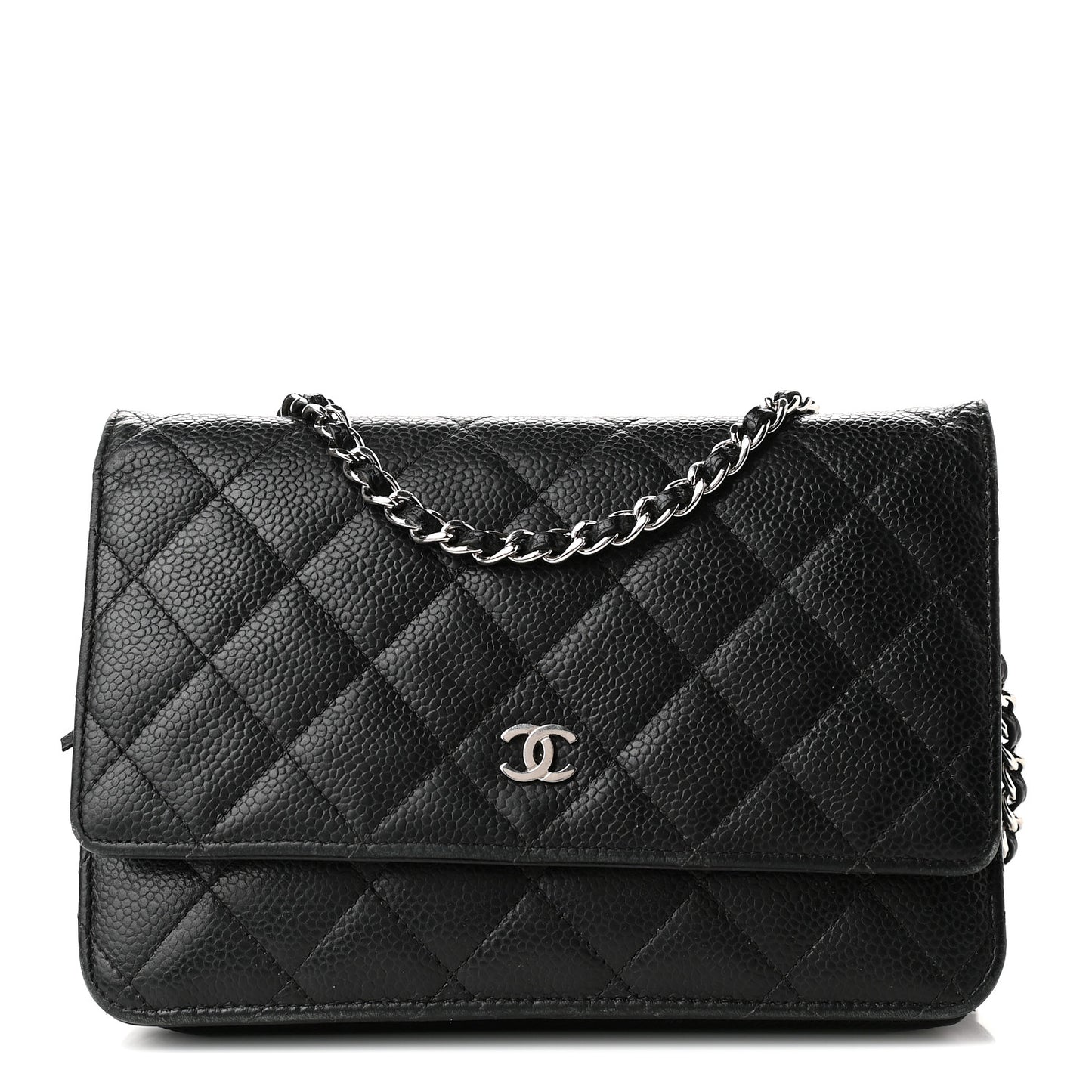 Caviar Quilted Wallet On Chain WOC Black