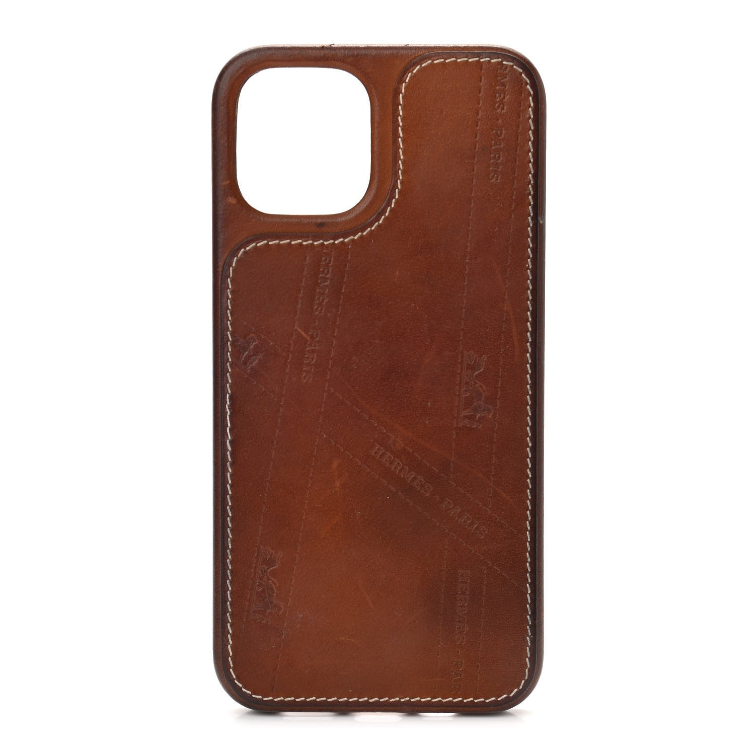 Hermes Barenia Bolduc iPhone 12/12 Pro Case Fauve 1 of 10
