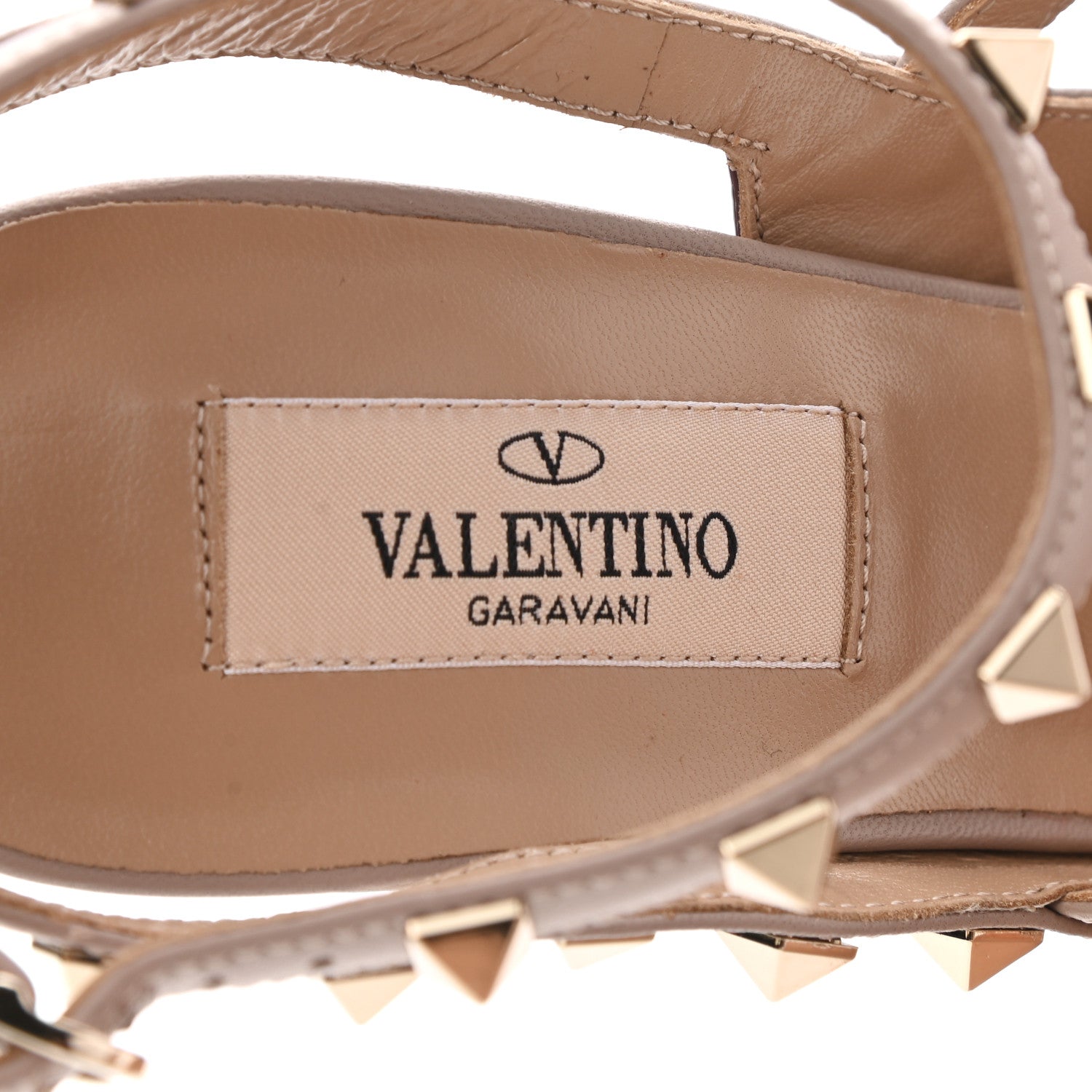 Valentino Garavani Patent Nappa Rockstud Ankle Strap 100mm Pumps 38 Vinaccia Poudre 7 of 10