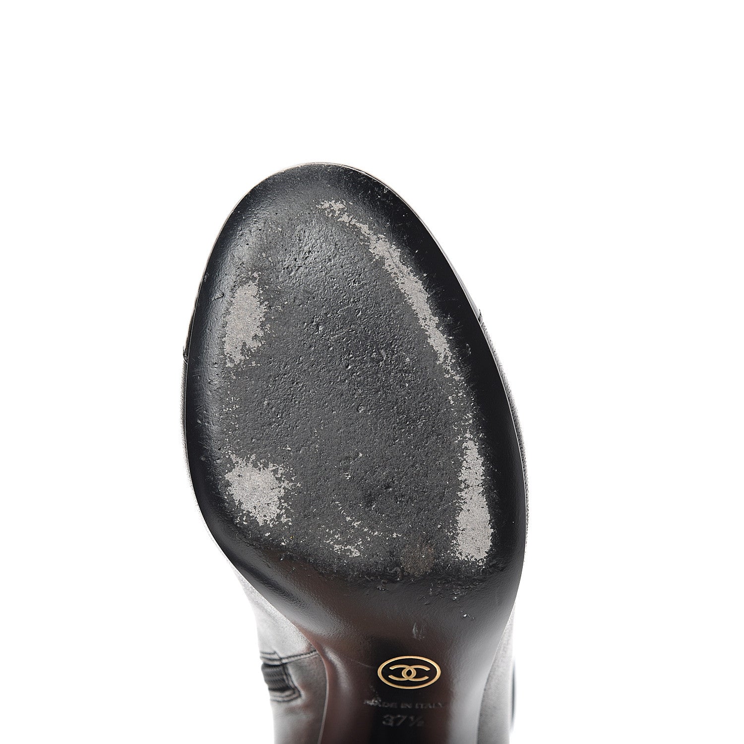 Chanel Lambskin Patent Cap Toe Ankle Boots 37.5 Black 8 of 9