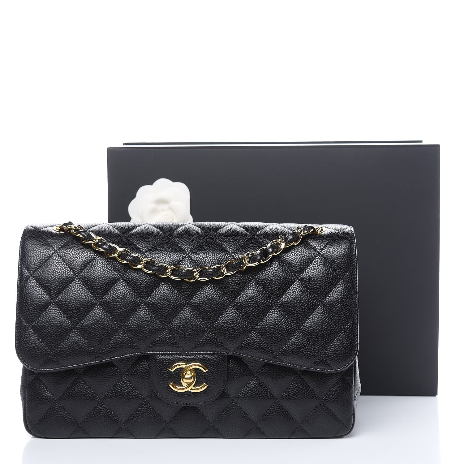 Chanel Caviar Quilted Jumbo Double Flap Black 12 of 12