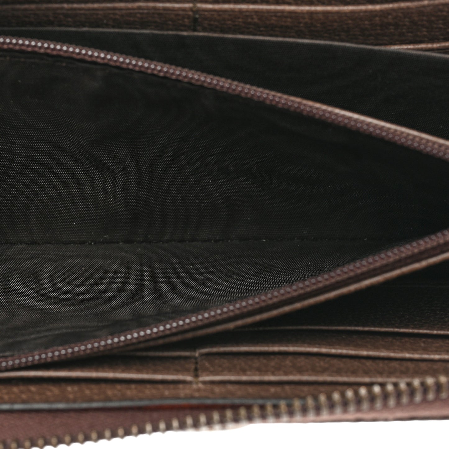 GG Supreme Monogram Web Ophidia Zip Around Wallet Brown