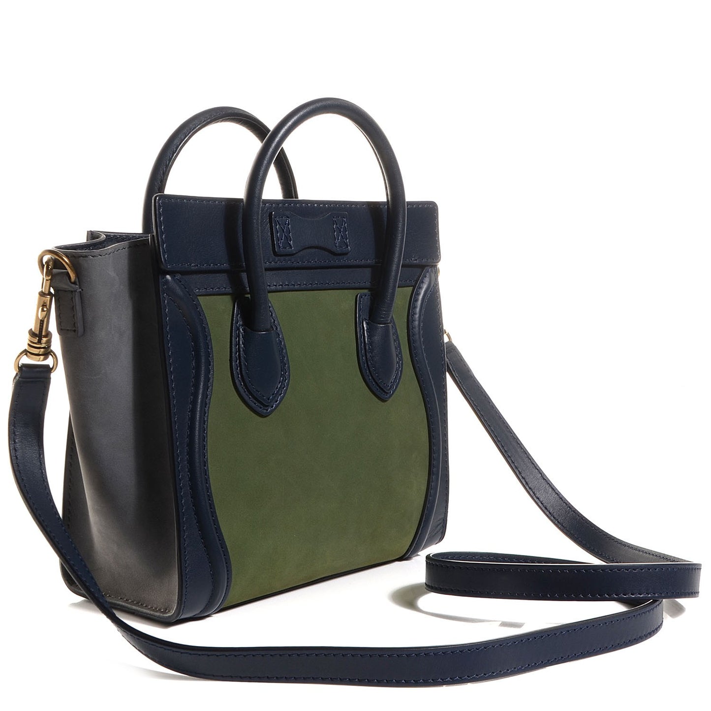 Nubuck Smooth Calfskin Nano Tri-Color Luggage