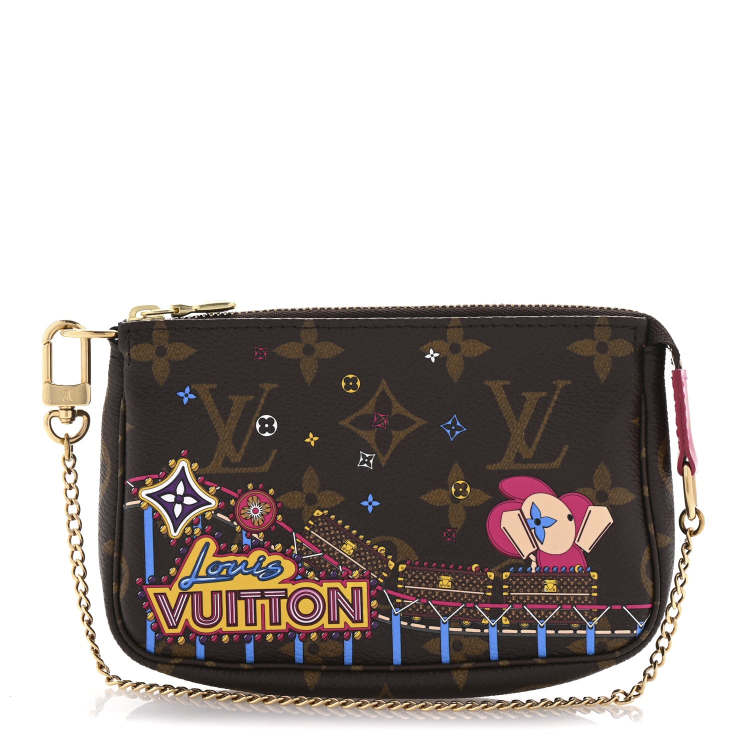 Louis Vuitton Monogram 2020 Christmas Animation Roller Coaster Mini Pochette Accessories Pivoine 1 of 8