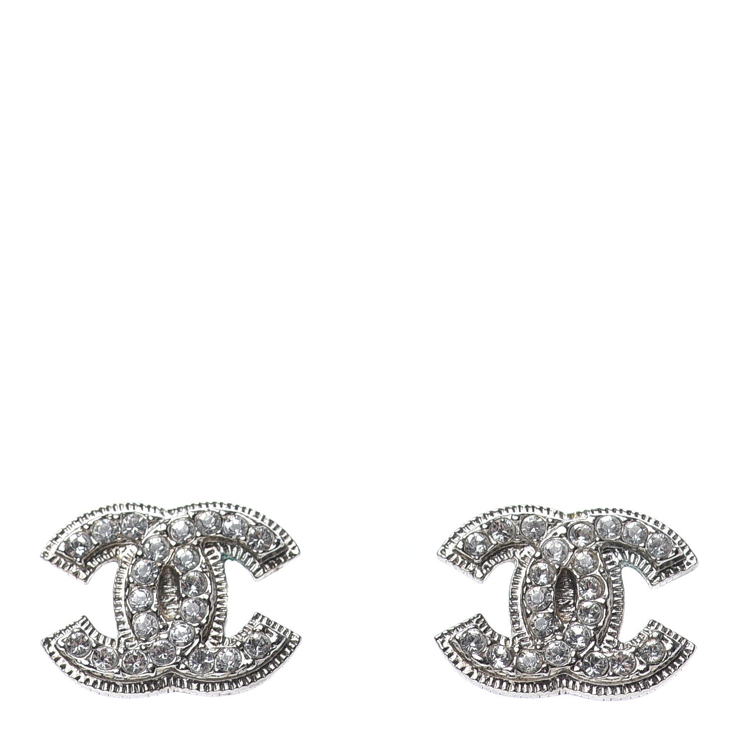 Chanel Crystal Mini CC Earrings Silver 1 of 3