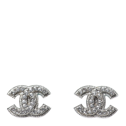 Chanel Crystal Mini CC Earrings Silver 1 of 3