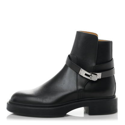 Hermes Calfskin Veo Ankle Boots 37.5 Black 1 of 8