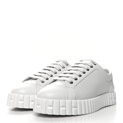 Hermes Perforated Calfskin Cross Sneakers 35 White 3 of 9