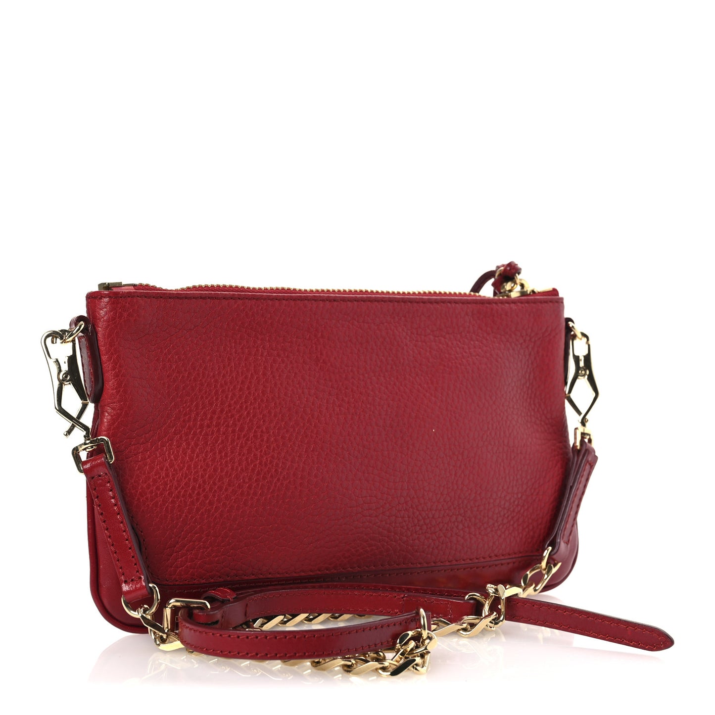 Signature Grain Calfskin Tassel Peyton Crossbody Clutch Bag Red