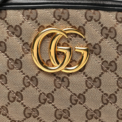 Gucci Monogram Matelasse Diagonal Small GG Marmont Chain Shoulder Bag Beige Black 8 of 13
