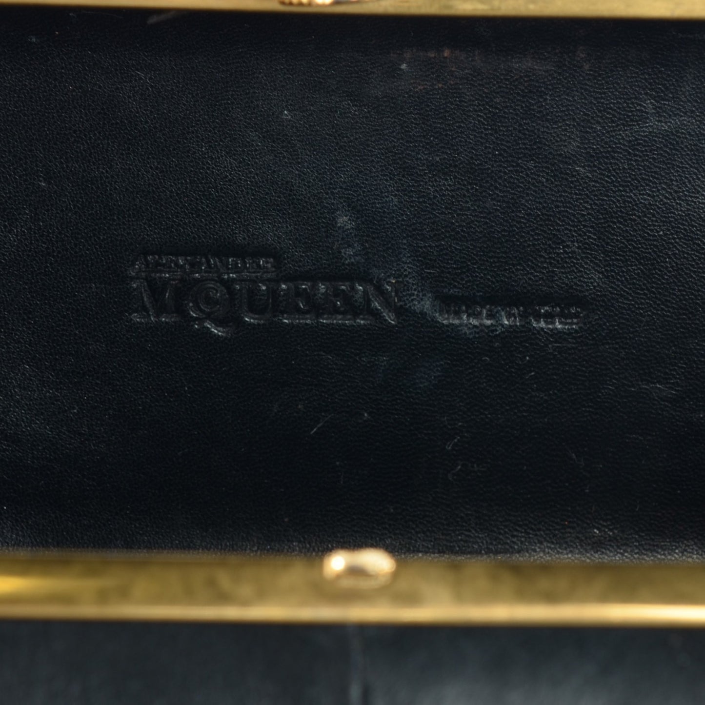 Leather Shark Teeth Skull Box Clutch Black