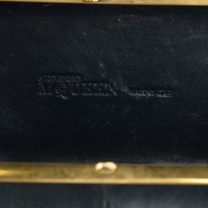 Alexander McQueen Leather Shark Teeth Skull Box Clutch Black 6 of 11