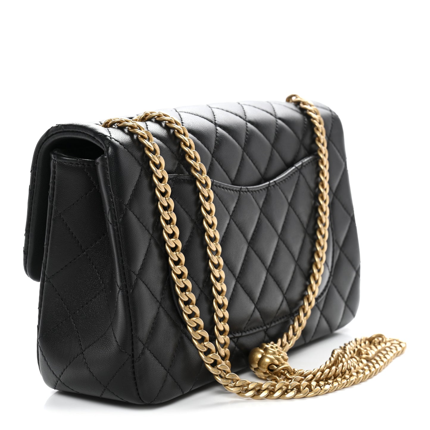 Lambskin Quilted Small Sweet Camellia Flap Black