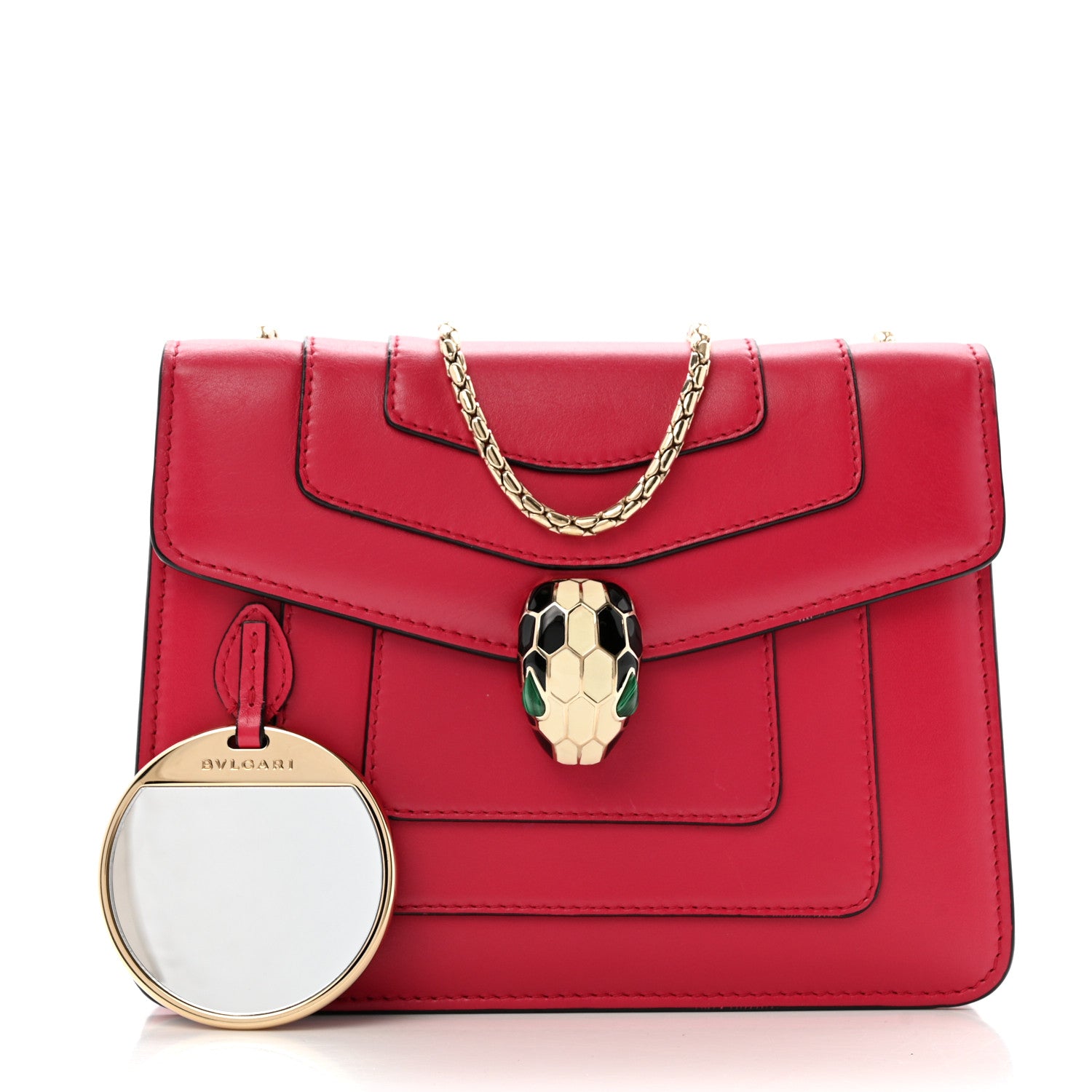 Bulgari Calfskin Small Serpenti Forever Snake Strap Crossbody Bag Pink 3 of 12