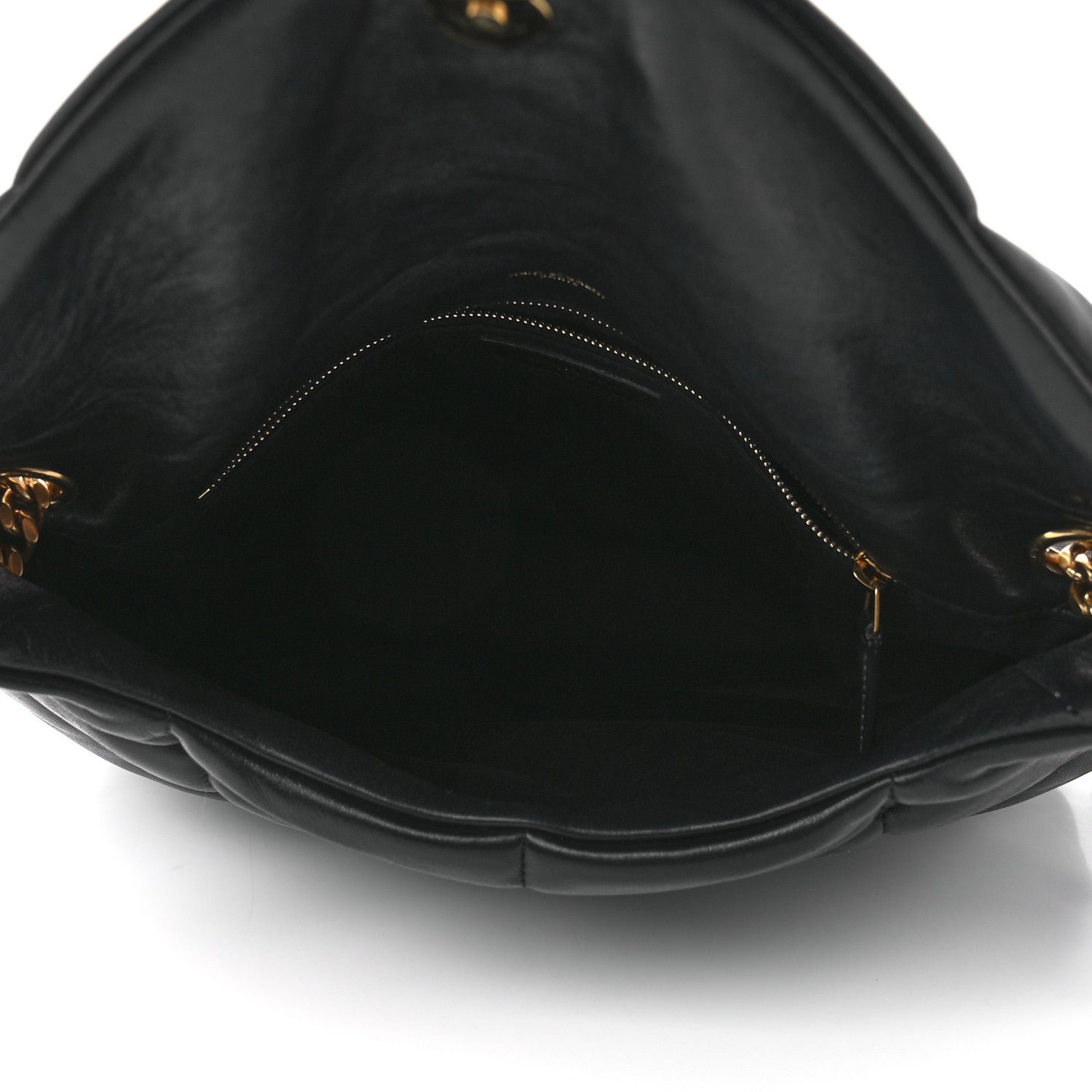 Saint Laurent Lambskin Quilted Medium Loulou Puffer Monogram Chain Satchel Black 5 of 12