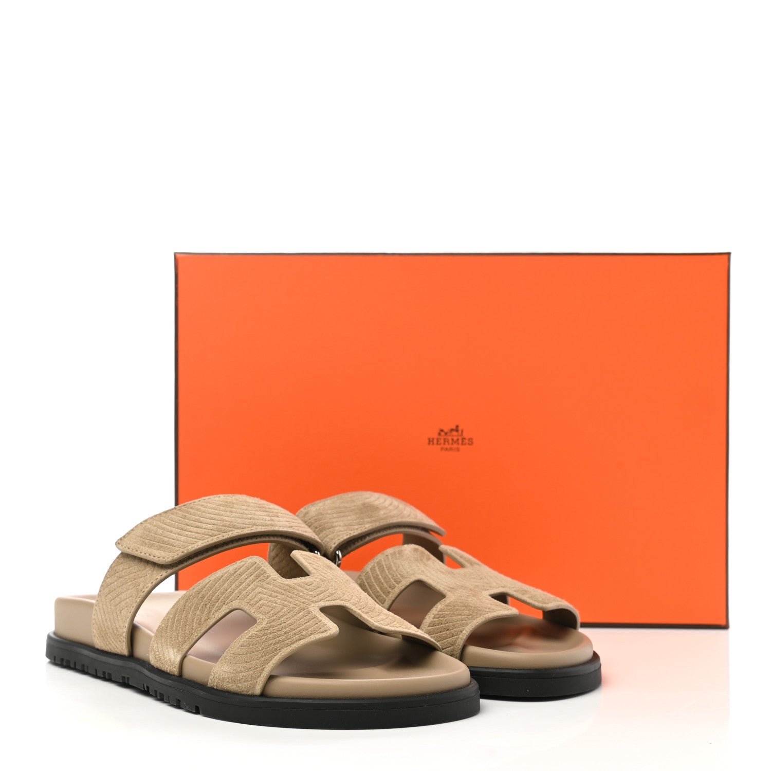 Hermes Suede Goatskin Chaine d'Ancre Womens Chypre Sandals 37 Beige Sable 11 of 11