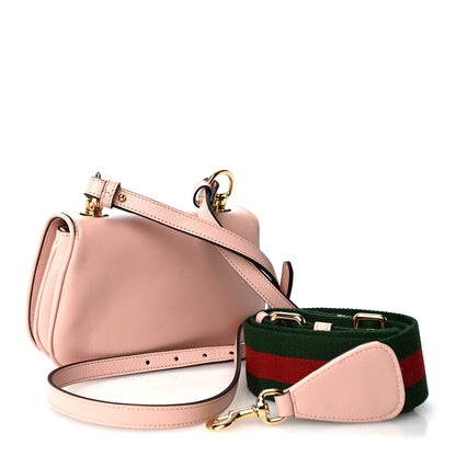 Gucci Roxy Calfskin Web Mini Blondie Shoulder Bag Powder Pink 3 of 10