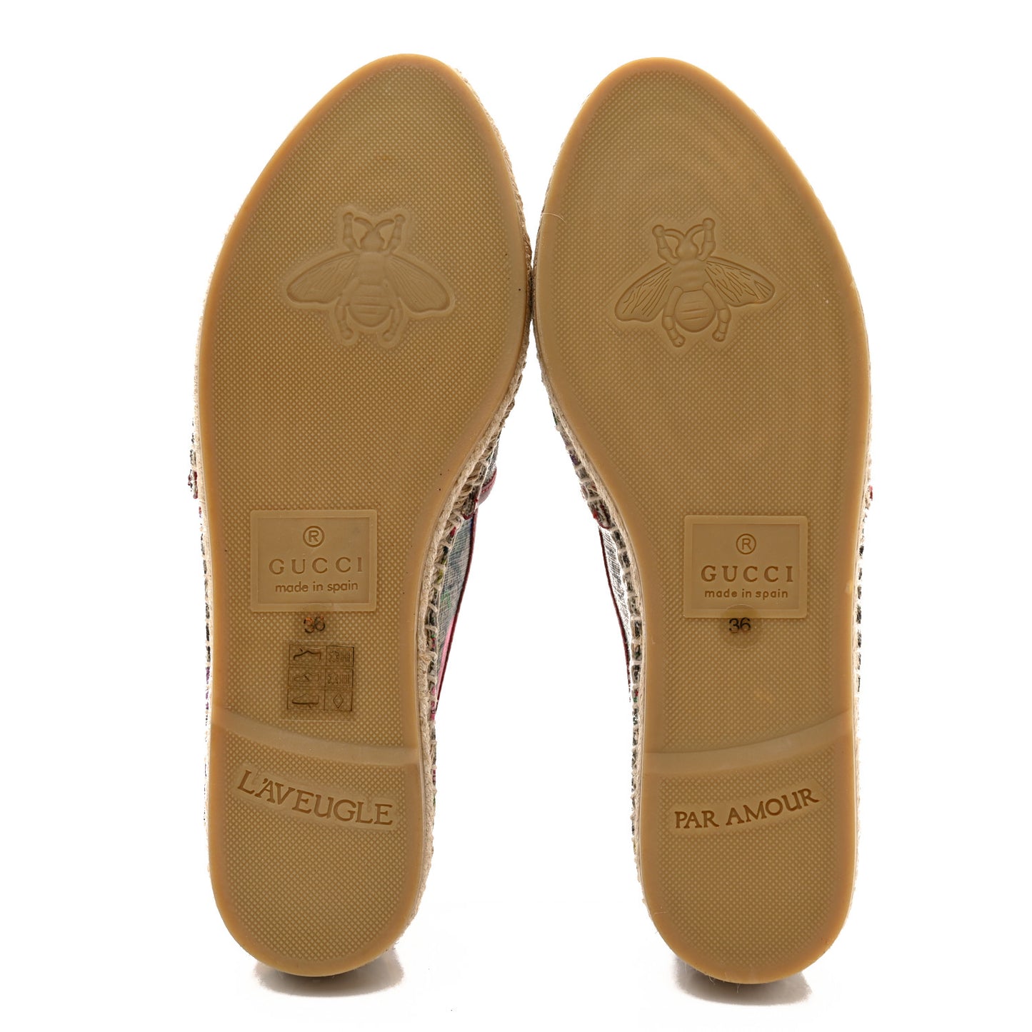 GG Supreme Monogram Blooms Espadrilles 36 Beige Multicolor Dry Rose