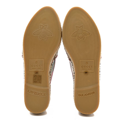 Gucci GG Supreme Monogram Blooms Espadrilles 36 Beige Multicolor Dry Rose 5 of 9
