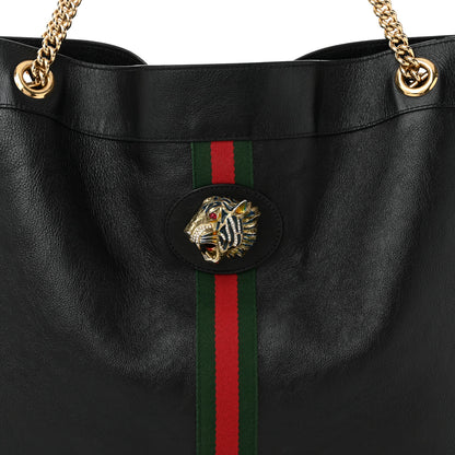 Gucci Calfskin Large Rajah Chain Tote Black 9 of 11