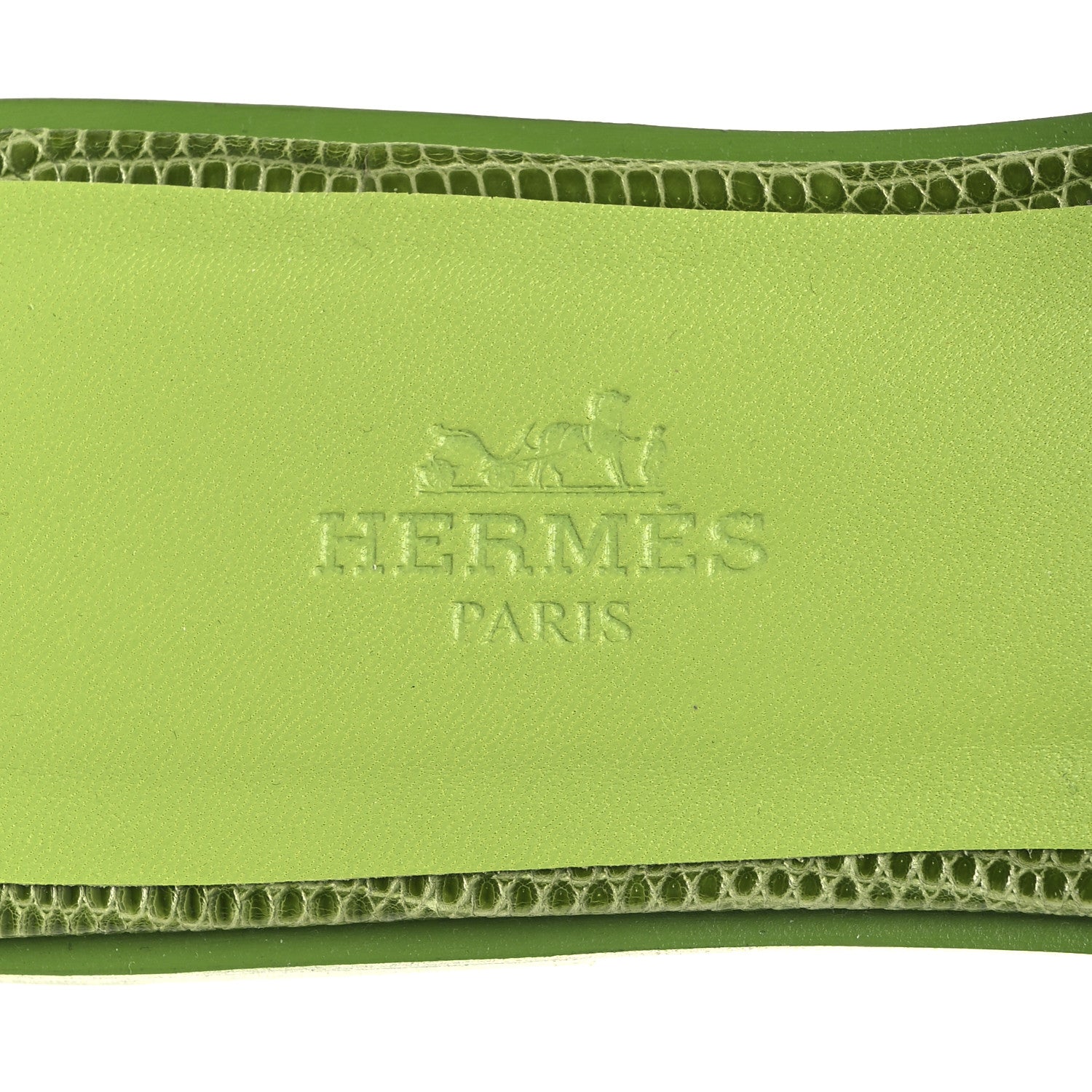 Hermes Lizard Oran Sandals 36.5 Vert Absinthe 9 of 10