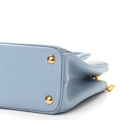 Prada Saffiano Galleria Mini Double Zip Tote Aviazione 8 of 9