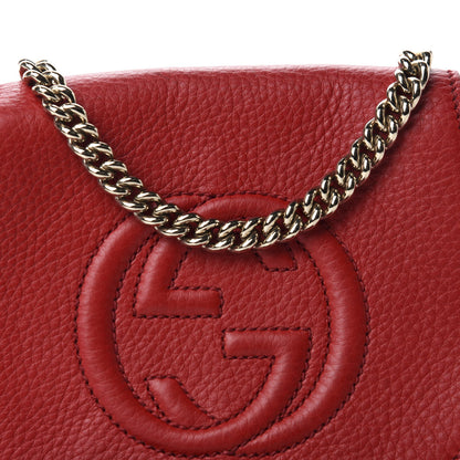 Gucci Pebbled Calfskin Small Soho Flap Crossbody Red 11 of 11