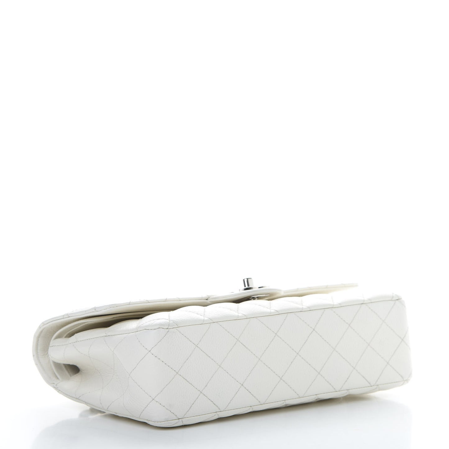 Caviar Quilted Small Double Flap White