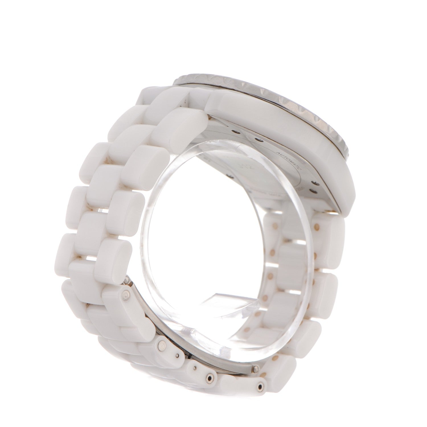 Chanel Stainless Steel Ceramic Diamond Pave Bezel 38mm J12 Automatic Watch White 5 of 7