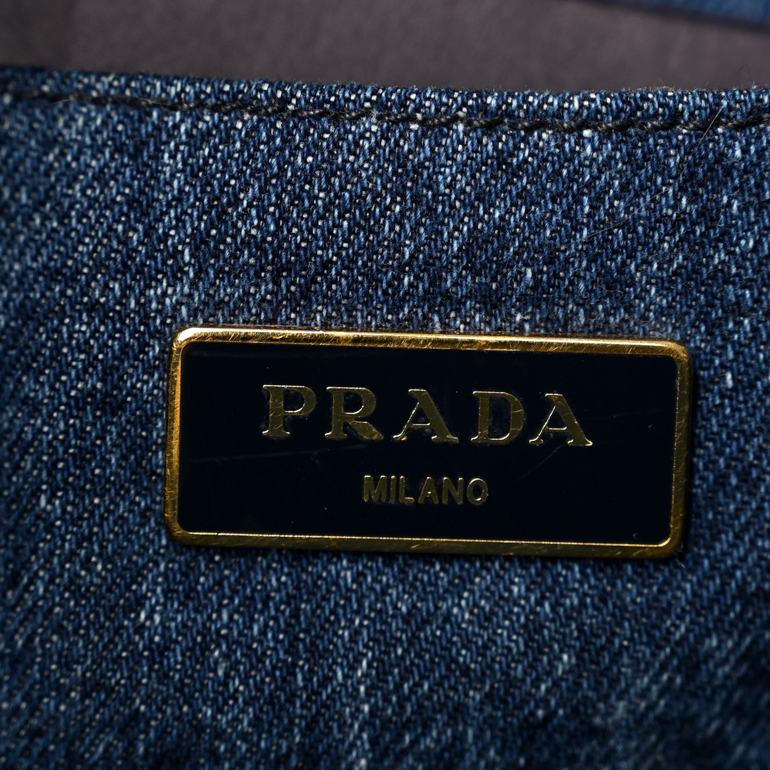 Prada Denim Canapa Logo Tote Bleu 6 of 13