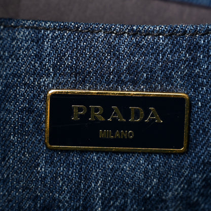 Prada Denim Canapa Logo Tote Bleu 6 of 13