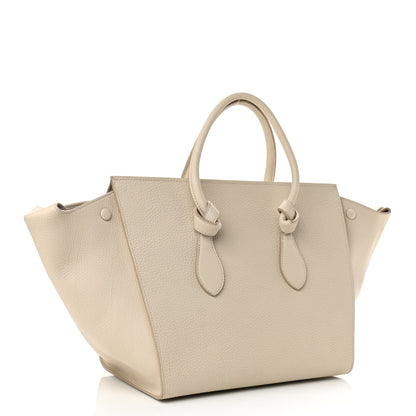 Celine Crisped Calfskin Tie Knot Small Tote Chalk 2 of 12