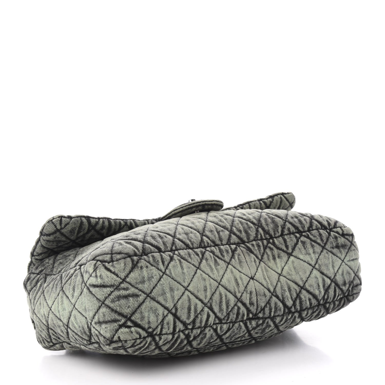 Chanel Denim Quilted Denimpression Flap Green Black 4 of 10