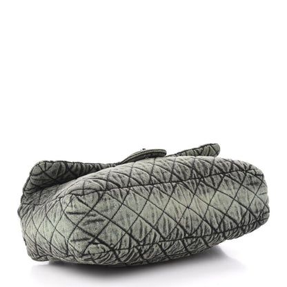 Chanel Denim Quilted Denimpression Flap Green Black 4 of 10