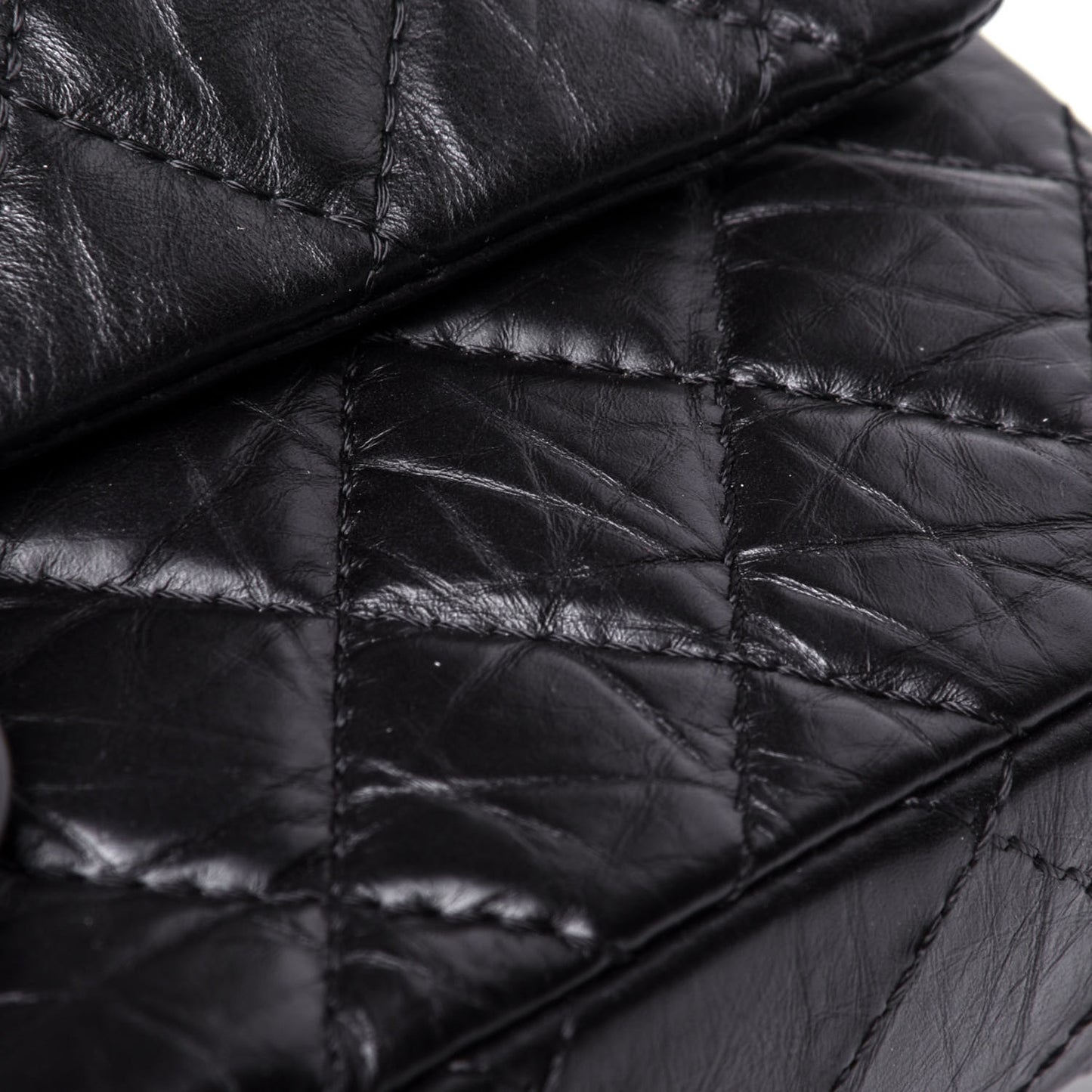 Aged Calfskin Quilted 2.55 Reissue 226 Flap Black