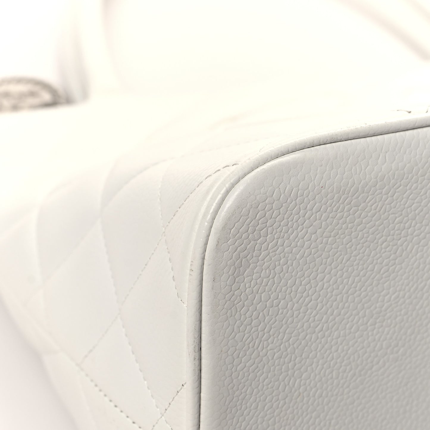 Caviar Quilted Medallion Tote White