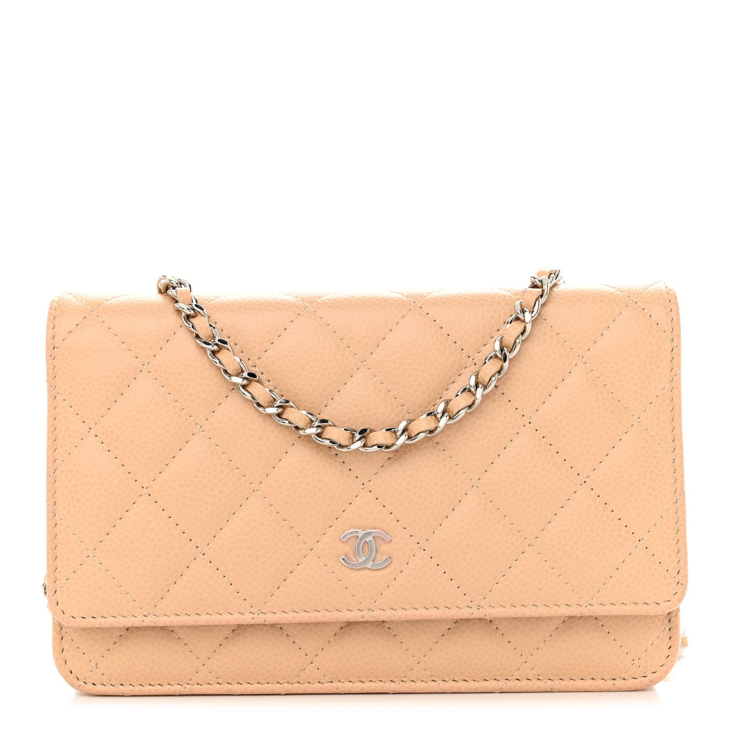 Chanel Caviar Quilted Wallet On Chain WOC Beige 1 of 11