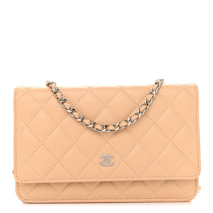 Chanel Caviar Quilted Wallet On Chain WOC Beige 1 of 11