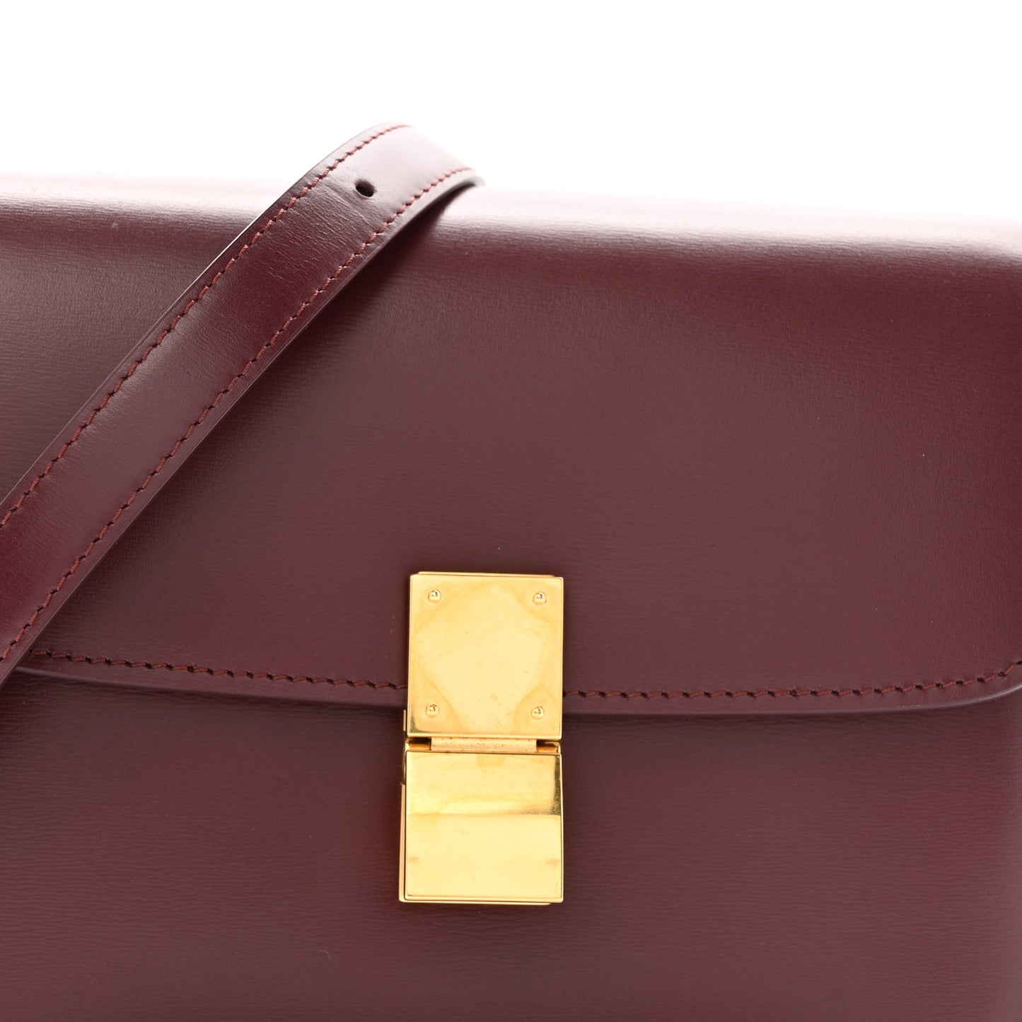 Liege Calfskin Teen Classic Box Flap Bag Burgundy