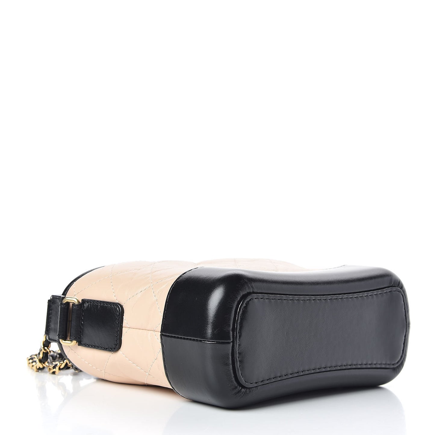 Aged Calfskin Quilted Small Gabrielle Hobo Beige Black