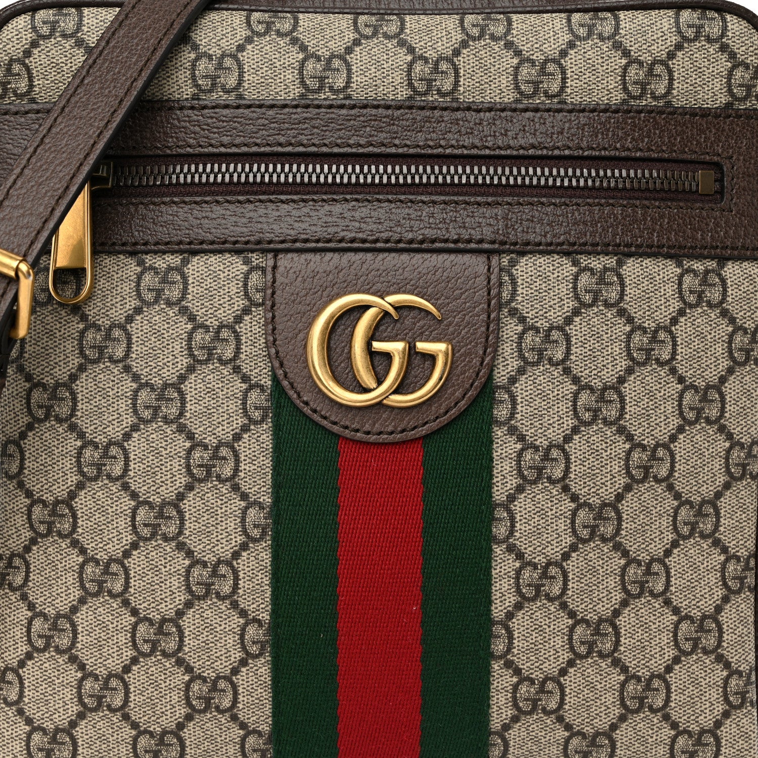 Gucci GG Supreme Monogram Web Small Ophidia Messenger Bag Brown 9 of 13