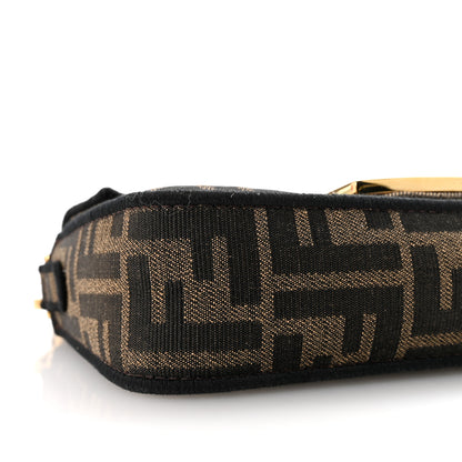 Fendi Fabric Jacquard FF 1974 Mini Baguette Tobacco Moro Black 8 of 10